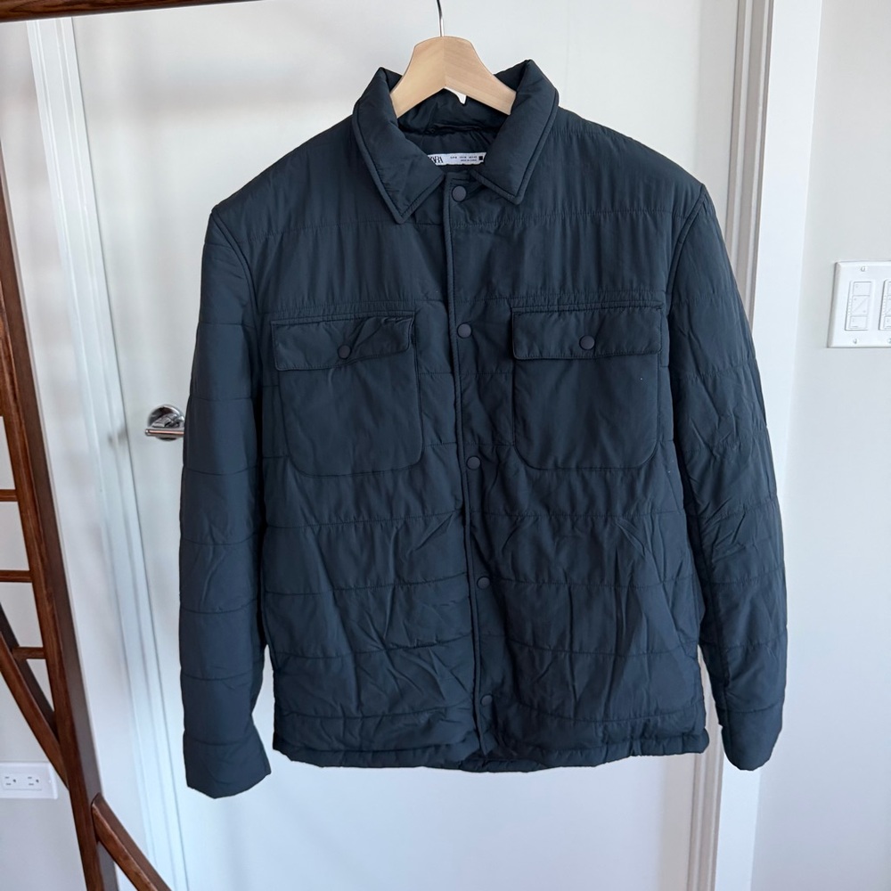 Men's Zara Navy Blue Quilted Jacket